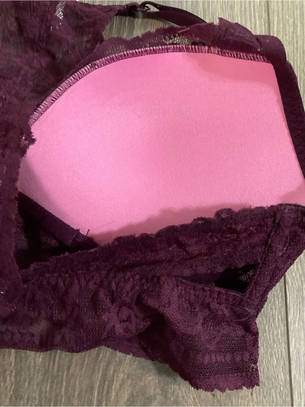 PINK By Victoria Secret Push Up Racerback Bra Red Lace Size Small AA-C